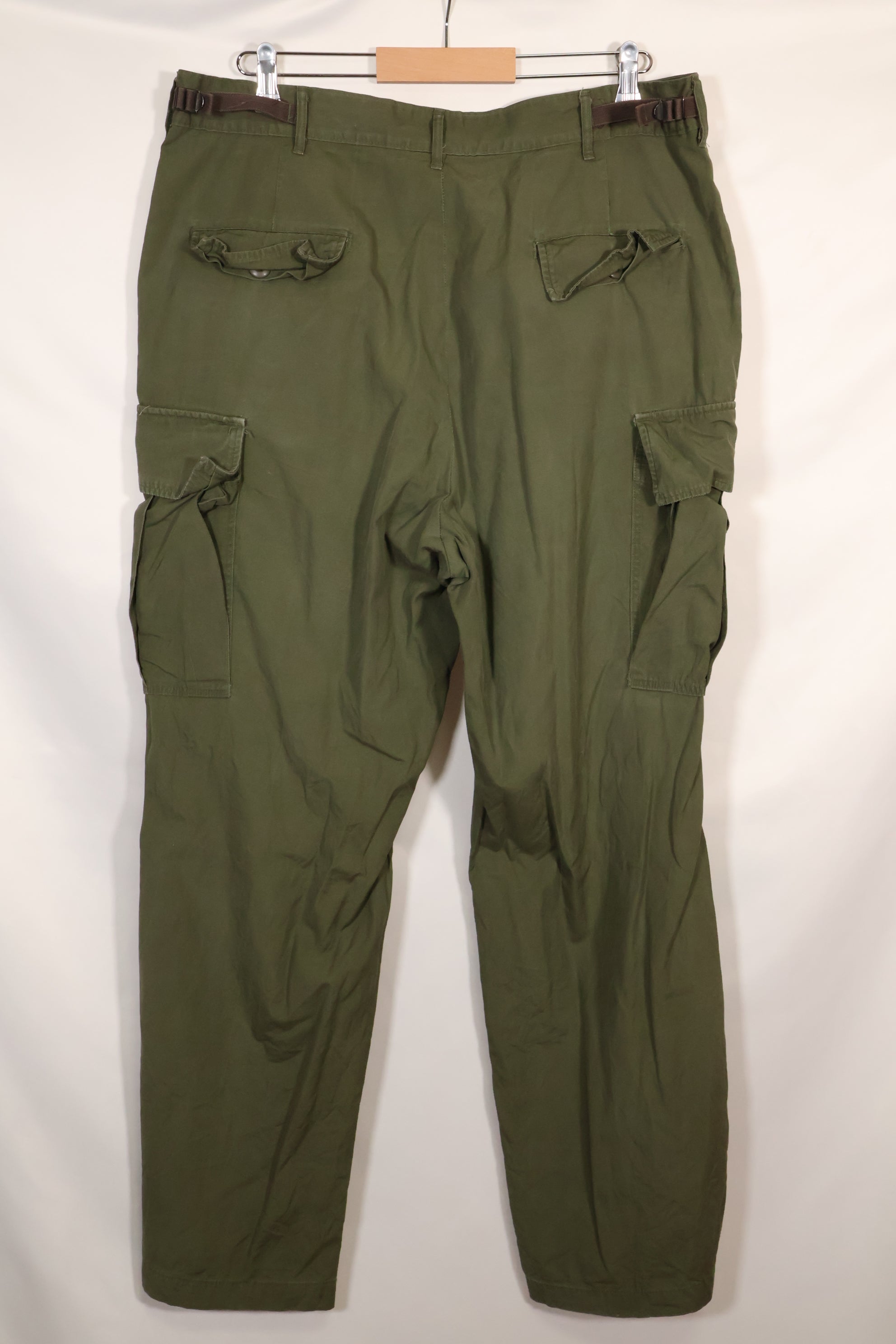 1967 Contract L-L 3rd Model Jungle Fatigue Pants with hem up, used.