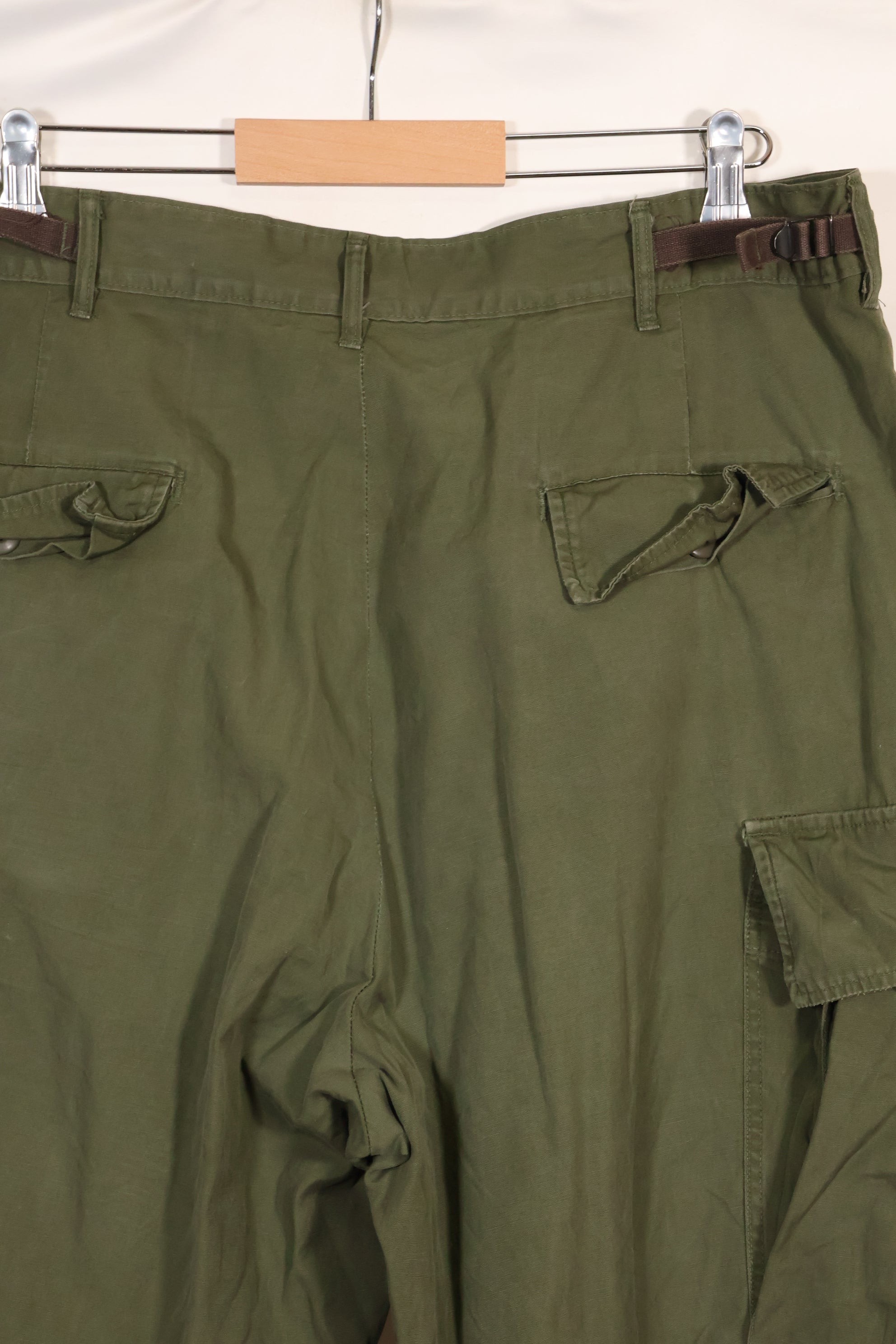 1967 Contract L-L 3rd Model Jungle Fatigue Pants with hem up, used.