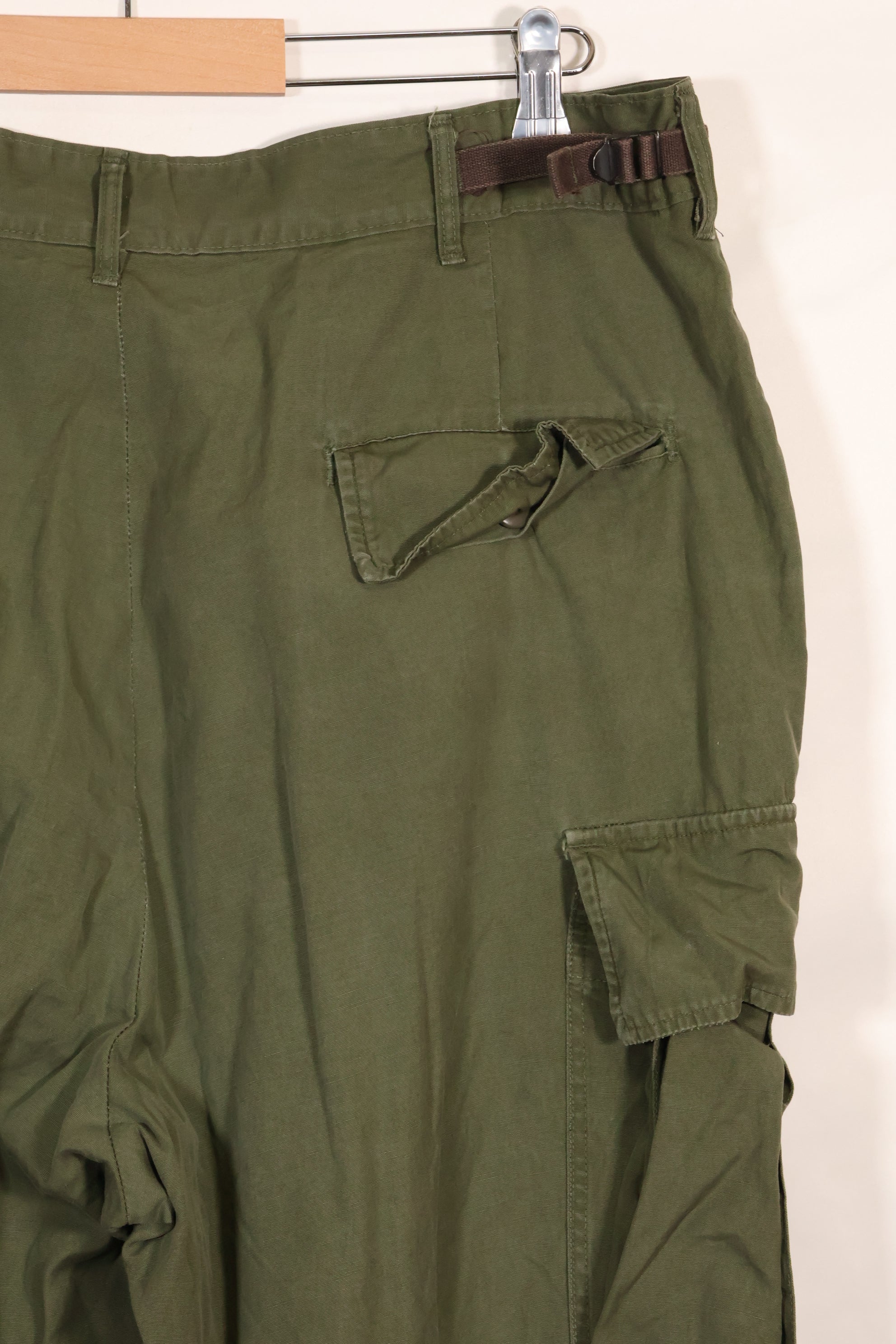 1967 Contract L-L 3rd Model Jungle Fatigue Pants with hem up, used.