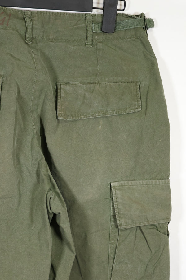 実物　ノンリップストップ生地　1967年製　3rd Model ジャングルファティーグ　パンツ　SMALL-REGULAR　中古品