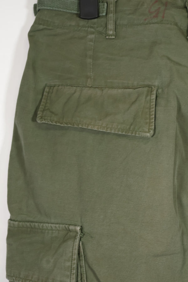 実物　ノンリップストップ生地　1967年製　3rd Model ジャングルファティーグ　パンツ　SMALL-REGULAR　中古品