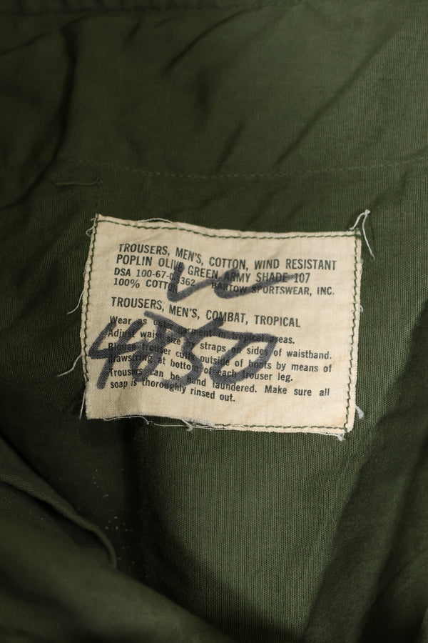 実物　ノンリップストップ生地　1967年製　3rd Model ジャングルファティーグ　パンツ　SMALL-REGULAR　中古品
