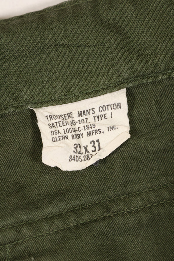 1968 年合同 32x31 美国陆军 OG-107 工具裤 Baker Pants Used B