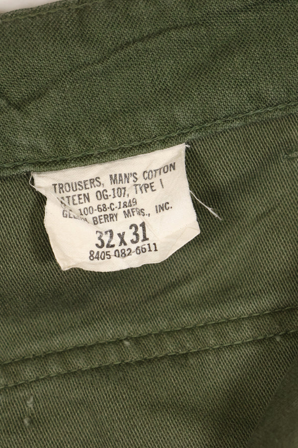 1968 Contract 32x 31 US Army OG-107 Utility Pants Baker Pants Used