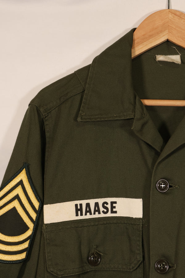 実物　アメリカ陸軍　OG-107 ユーティリティシャツ　パッチ付　パッチ後付け　中古品