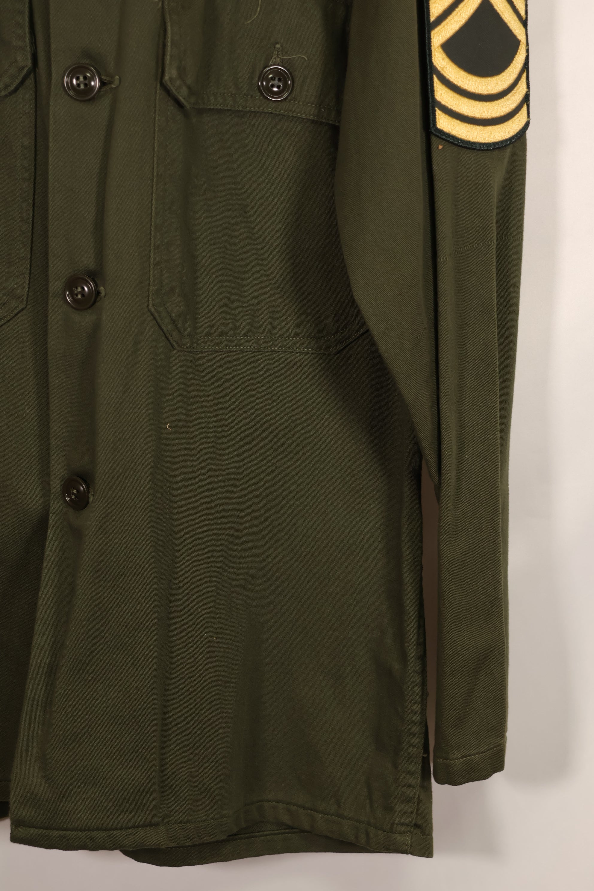 実物　アメリカ陸軍　OG-107 ユーティリティシャツ　パッチ付　パッチ後付け　中古品