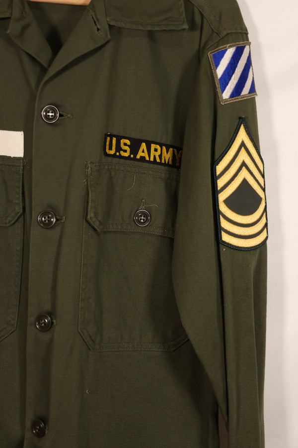 実物　アメリカ陸軍　OG-107 ユーティリティシャツ　パッチ付　パッチ後付け　中古品