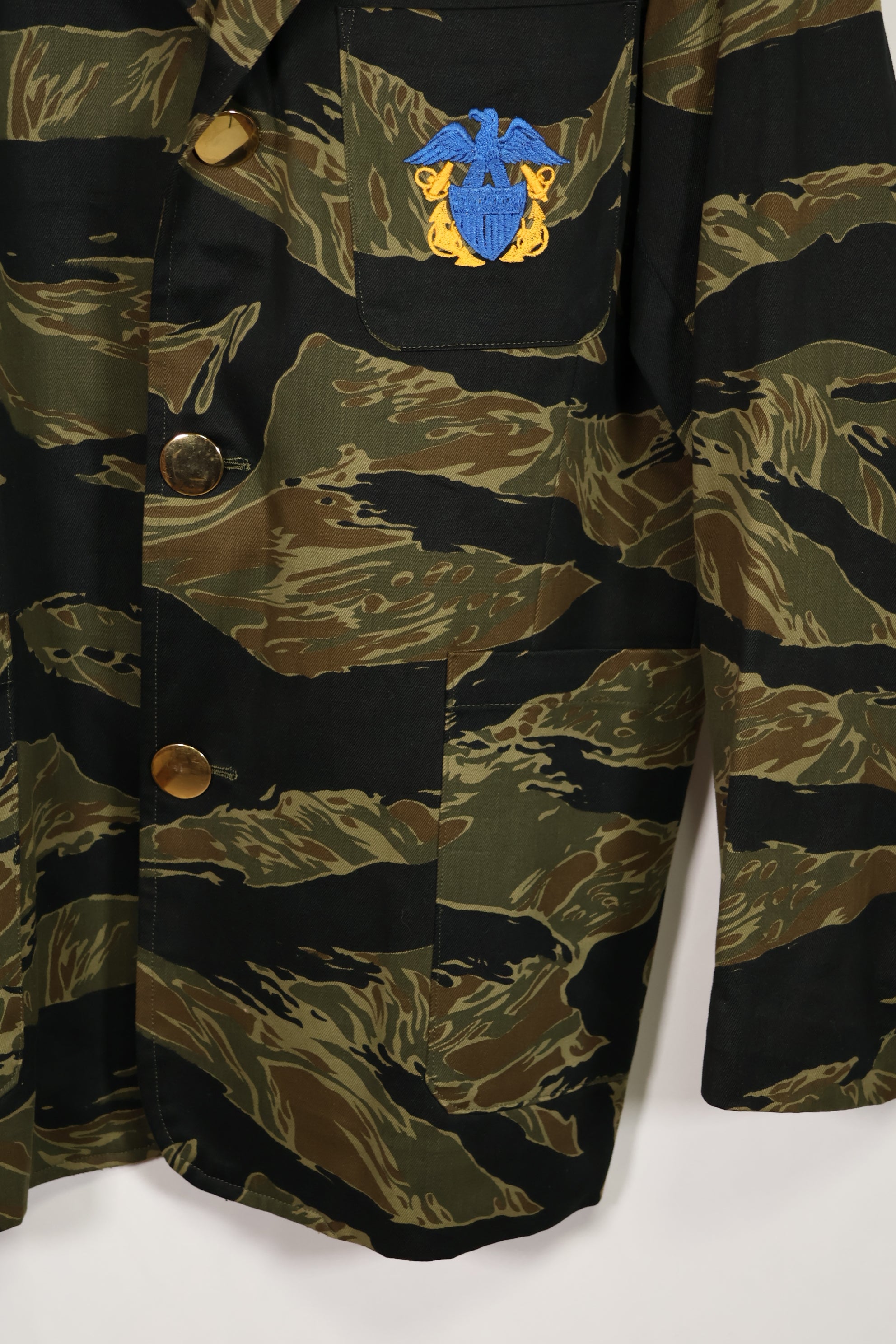 実物生地製　アメリカ海軍　タイガーストライプ　パーティージャケット　刺繍入り　未使用品