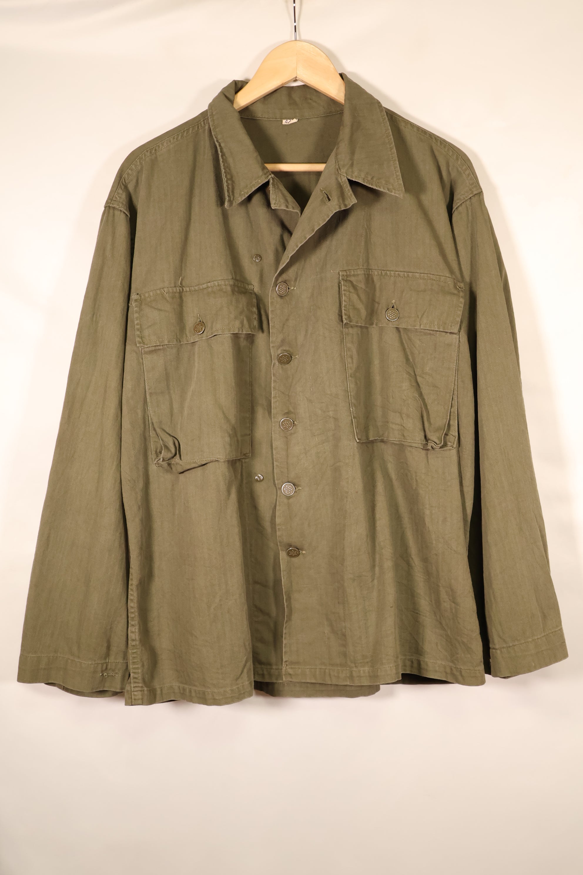 1940年代前半　サイズ 42R　アメリカ陸軍　M43 HBT ユーティリティジャケット　退色あり　中古品