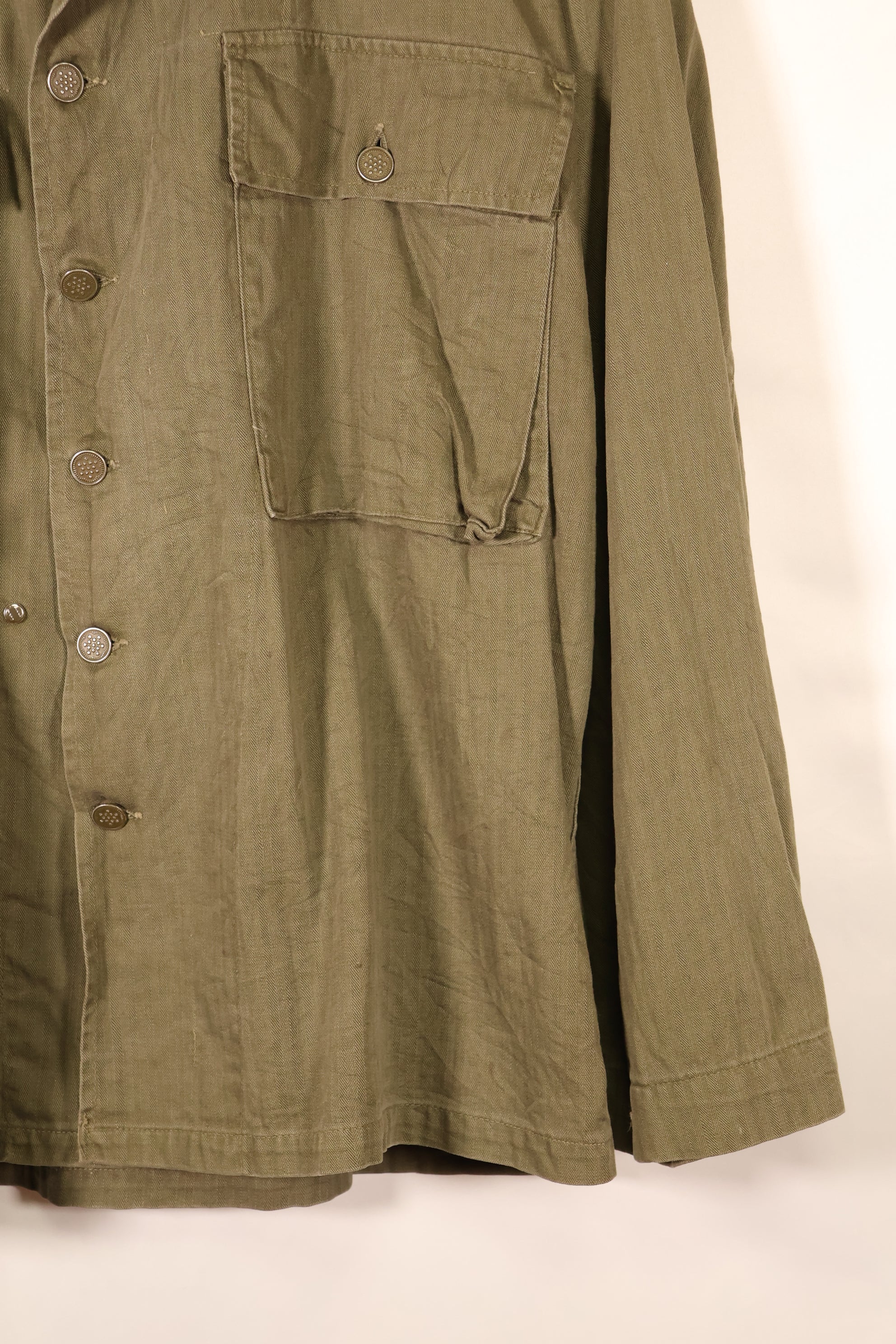 1940年代前半　サイズ 42R　アメリカ陸軍　M43 HBT ユーティリティジャケット　退色あり　中古品