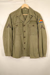 1940年代後半〜50年代　アメリカ陸軍　M-47 HBT　ユーティリティシャツ　パッチ付　中古品
