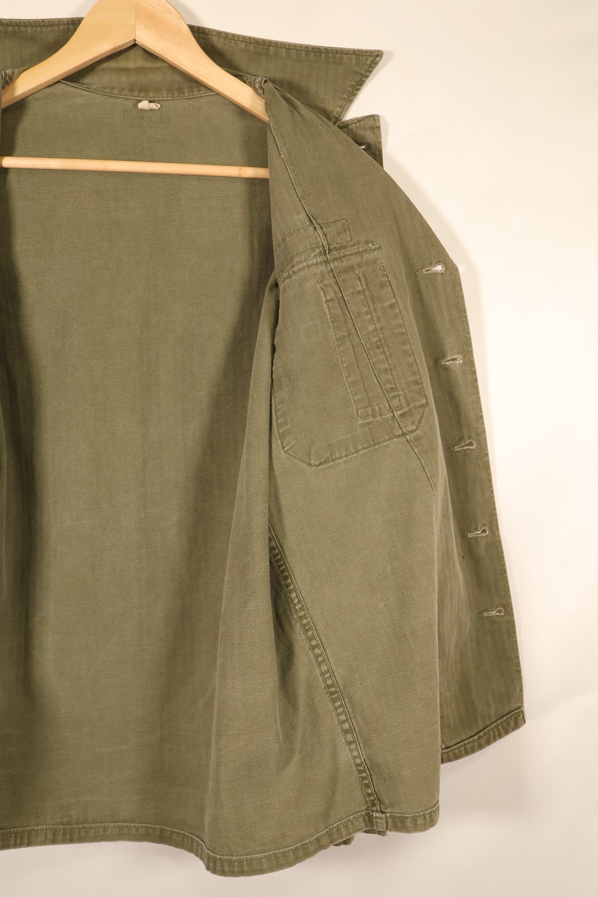 1940年代後半〜50年代　アメリカ陸軍　M-47 HBT　ユーティリティシャツ　パッチ付　中古品