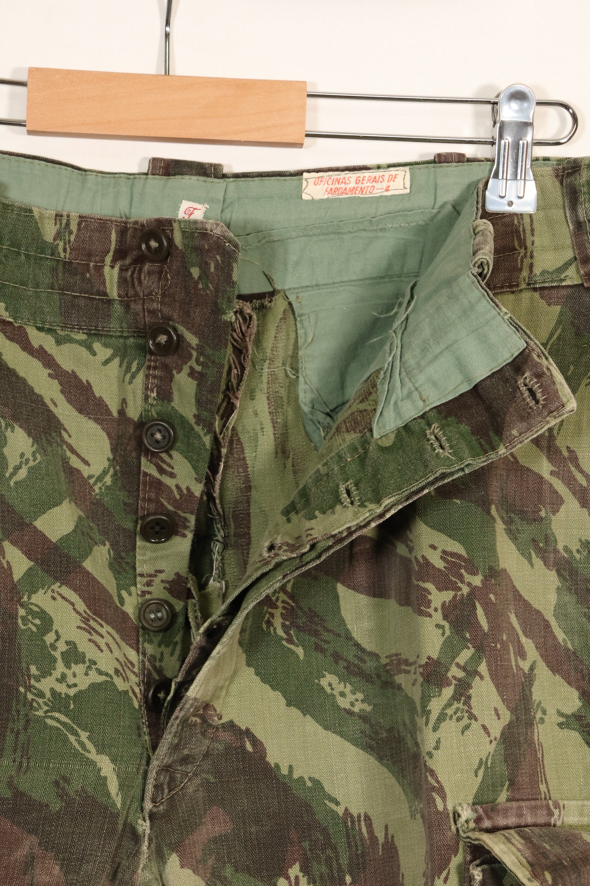 1960年代〜70年代　ポルトガル軍　リザード迷彩　カーゴパンツ　中古品