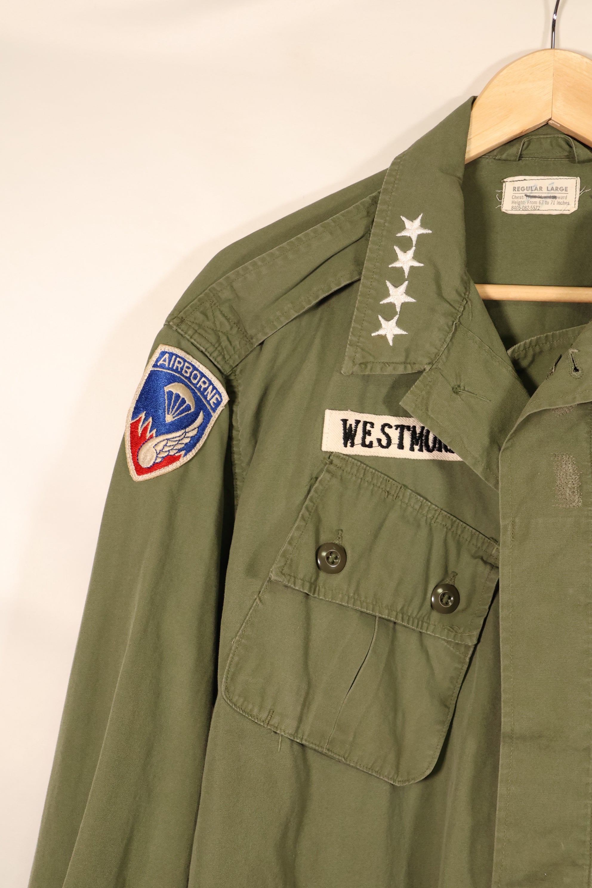 1963年契約　L-R　1st Model ジャングルファティーグ　ジャケット　Westmoreland将軍再現　中古品