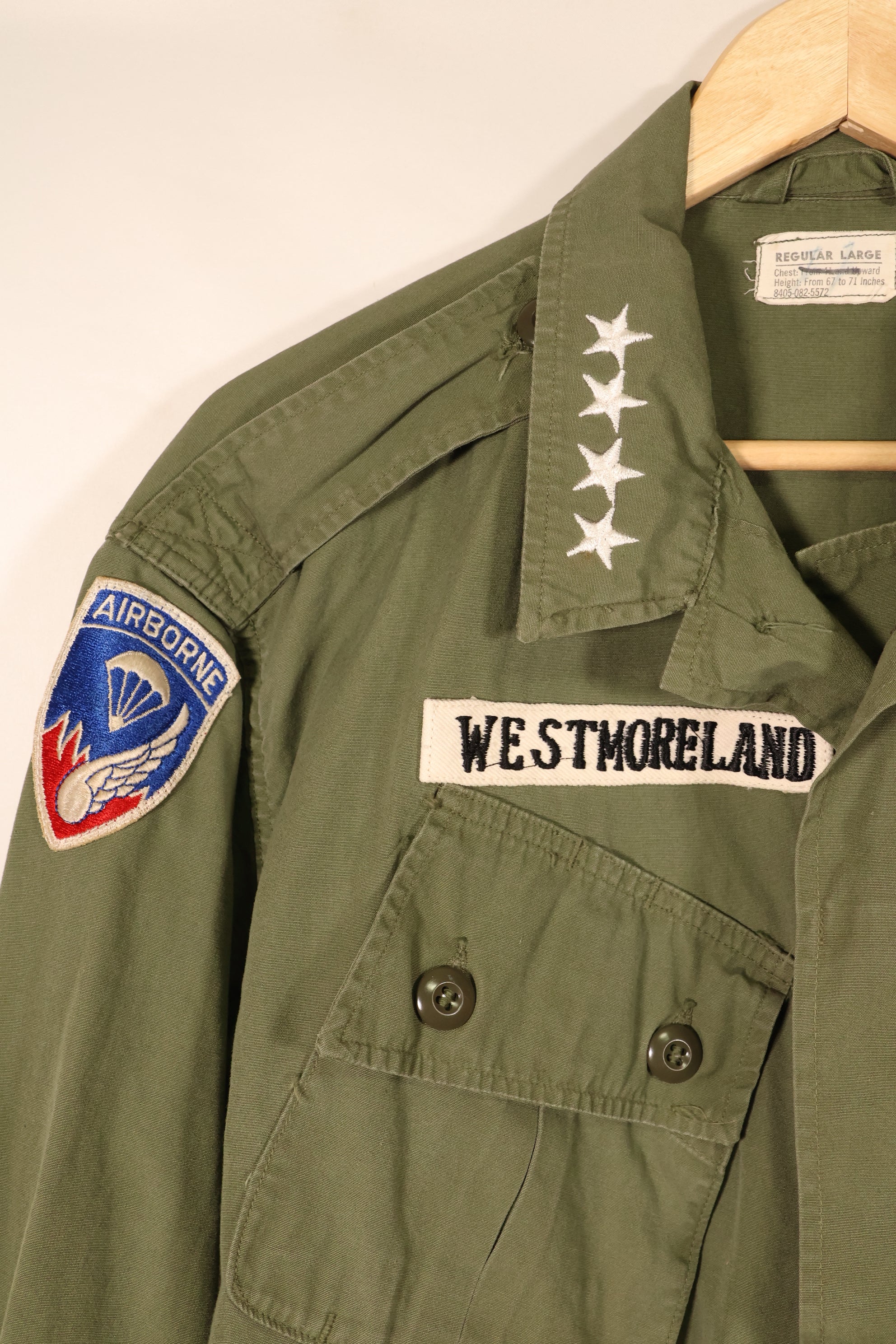 1963年契約　L-R　1st Model ジャングルファティーグ　ジャケット　Westmoreland将軍再現　中古品