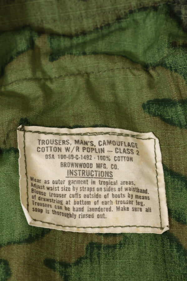 1969年契約　M-L　リップストップ生地　ERDL リーフ迷彩　パンツ　中古品
