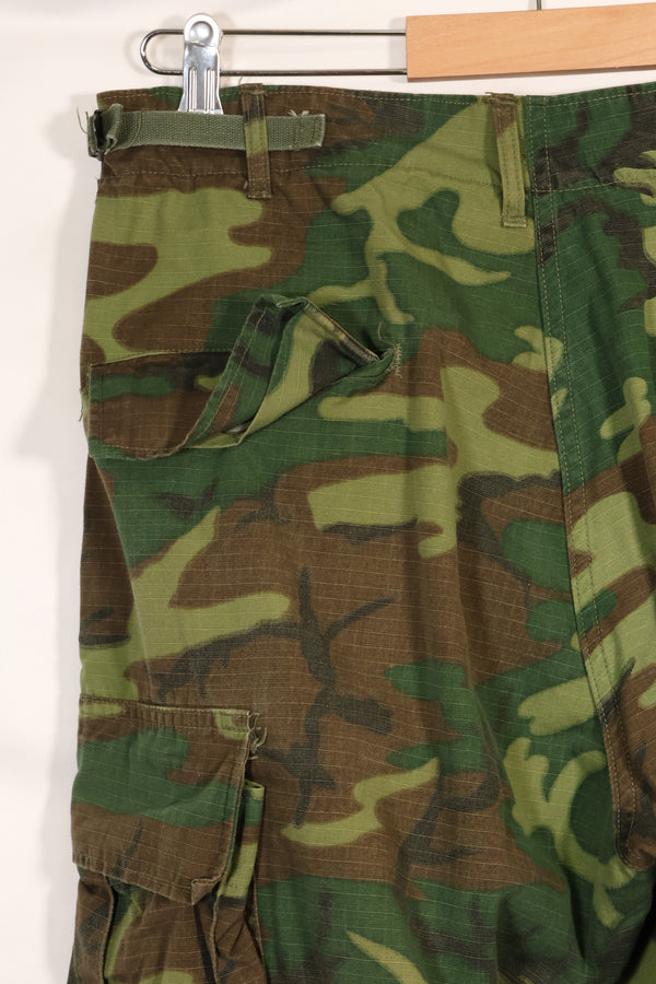 1969年契約　M-L　リップストップ生地　ERDL リーフ迷彩　パンツ　中古品