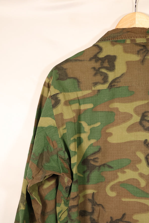 1969 Contract, M-S, U.S. Military, ERDL, Green Leaf Camo, Fatigue Jacket, Good Condition, Used