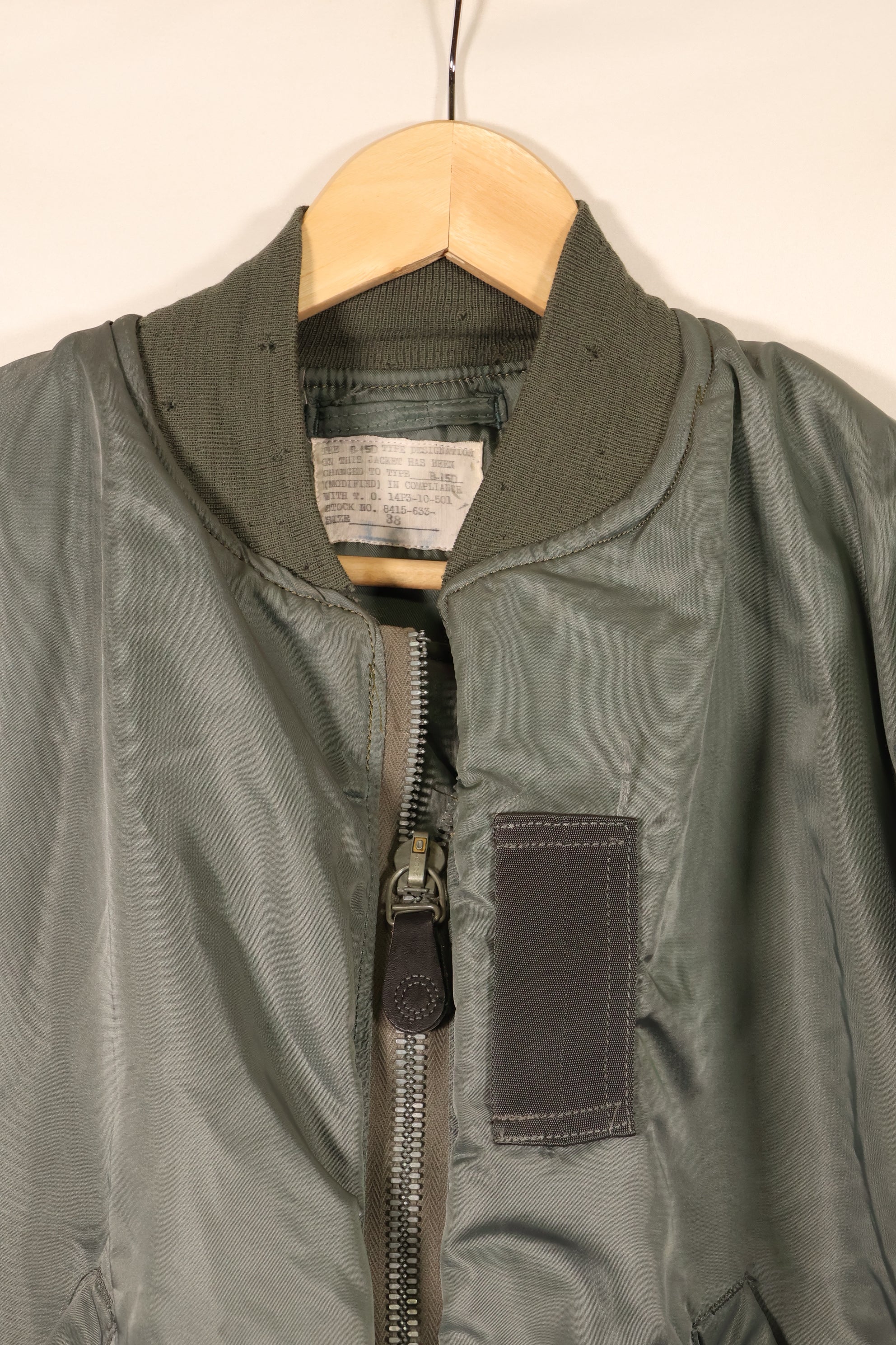 1950年代前半　サイズ 38　アメリカ空軍　USAF　B-15D　フライトジャケット　モーディファイ　中古品