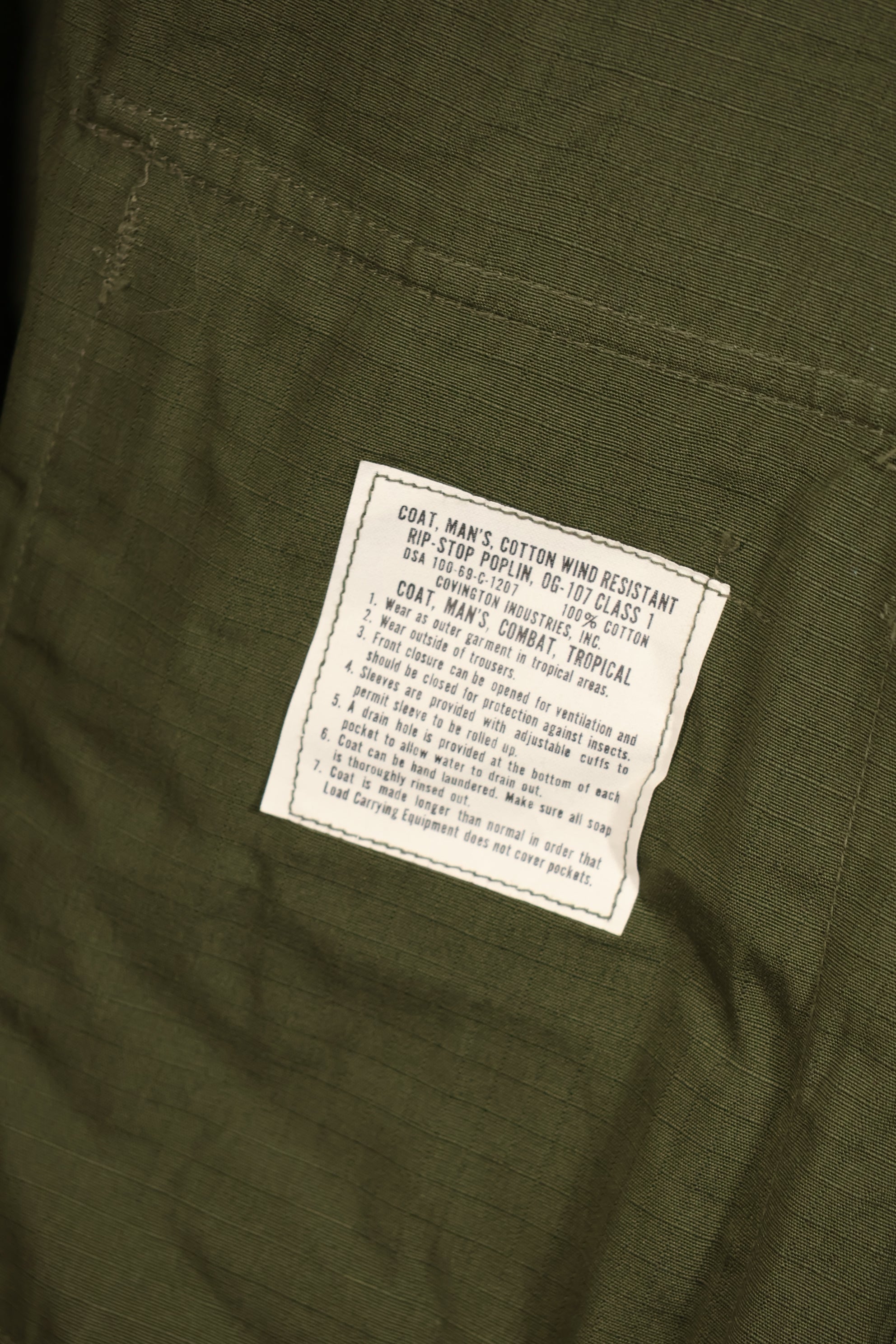 実物　デッドストック　1969年製　X-LARGE-REGULAR　4th Model ジャングルファティーグ　ジャケット