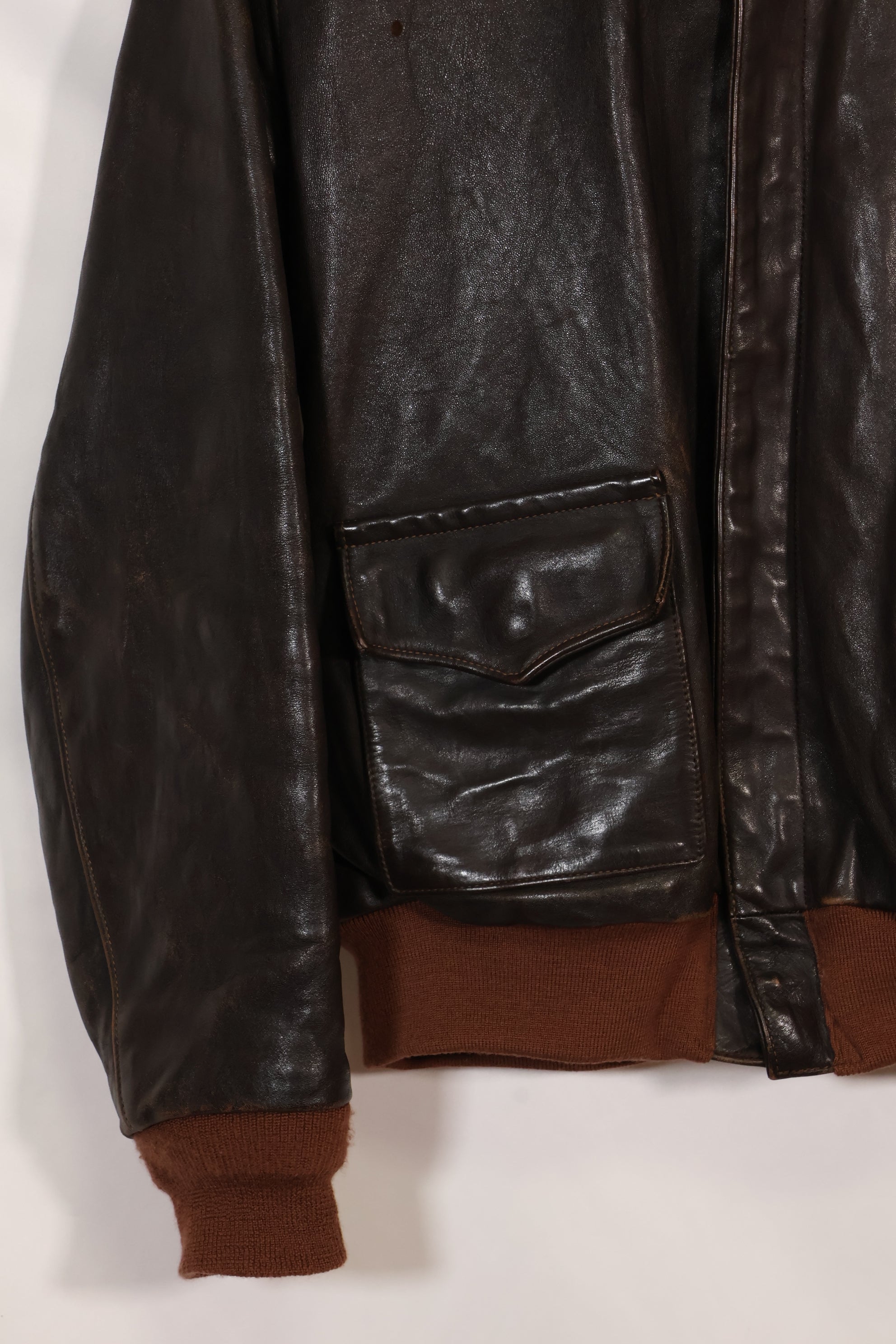 2000年代製　サイズ 44　リアルマッコイズ製　A-2 フライトジャケット　リブリペア済　中古品