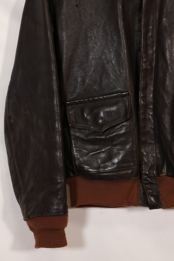 2000年代製　サイズ 44　リアルマッコイズ製　A-2 フライトジャケット　リブリペア済　中古品