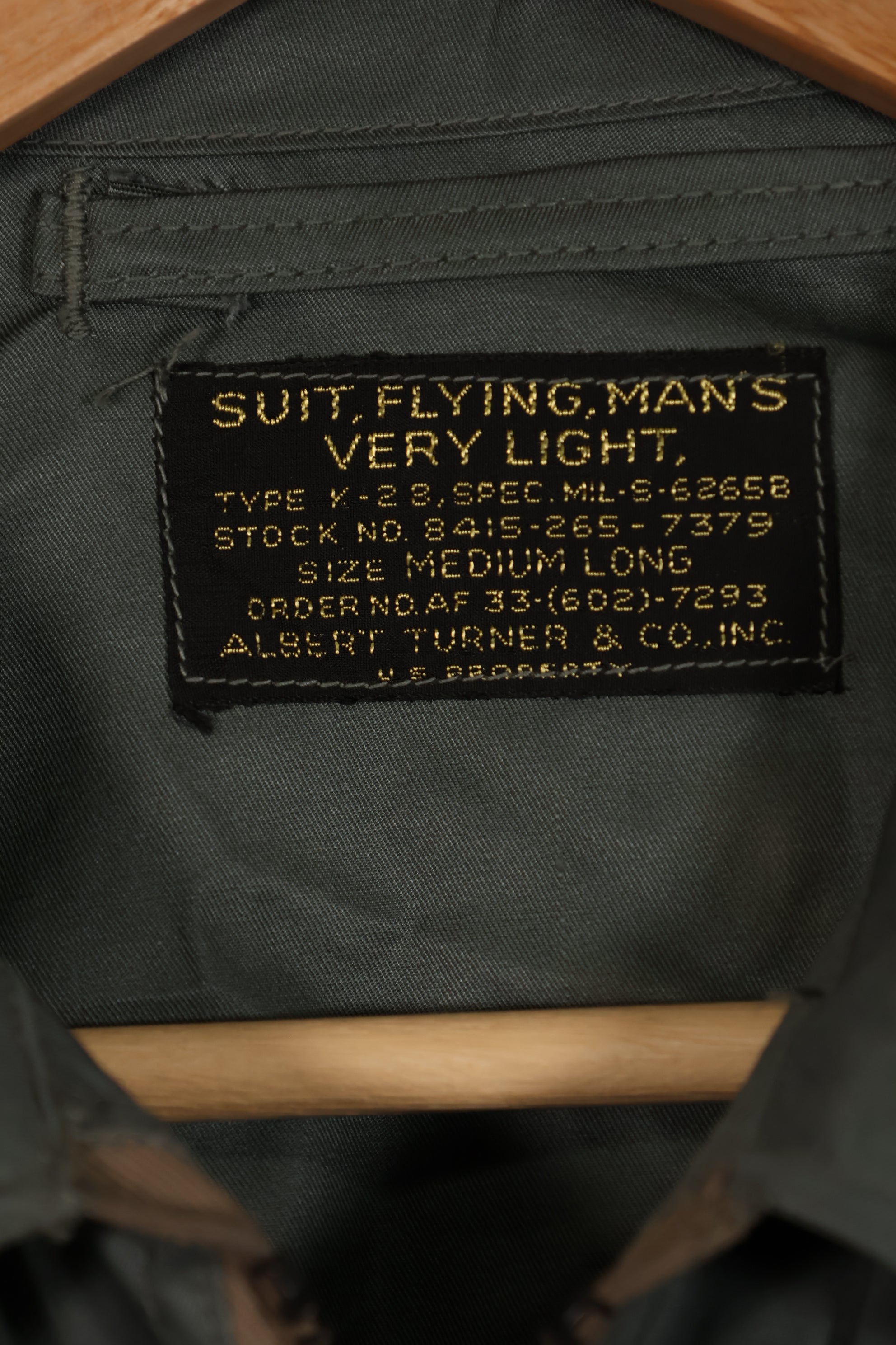 実物　1950年代　アメリカ空軍　フライトスーツ　K2-B　未使用　タグ付