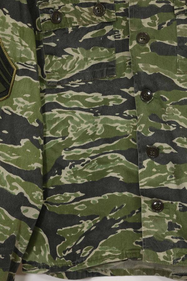 1960年代　タイガーストライプ　シャツ　CIDGパターン　特殊部隊パッチ　中古品