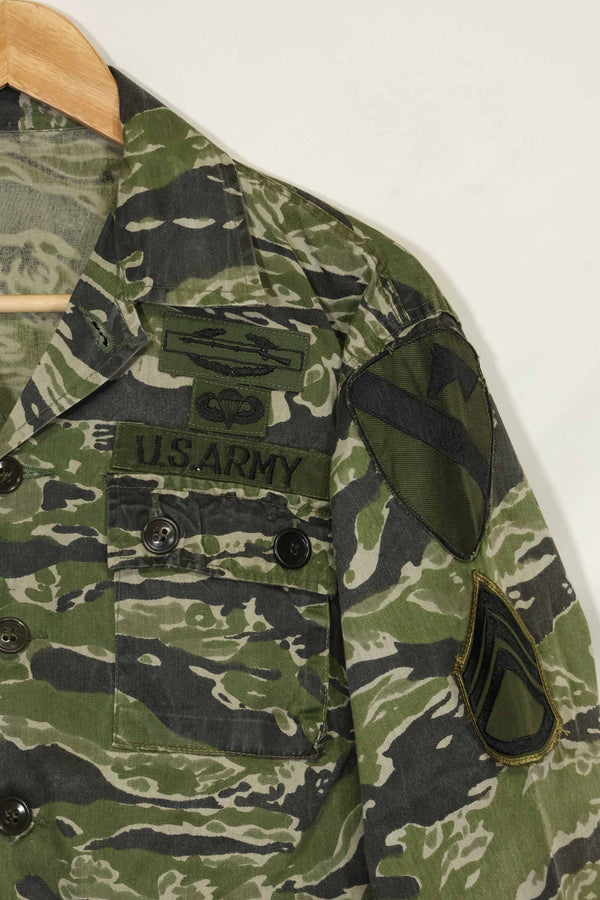 1960年代　タイガーストライプ　シャツ　CIDGパターン　特殊部隊パッチ　中古品