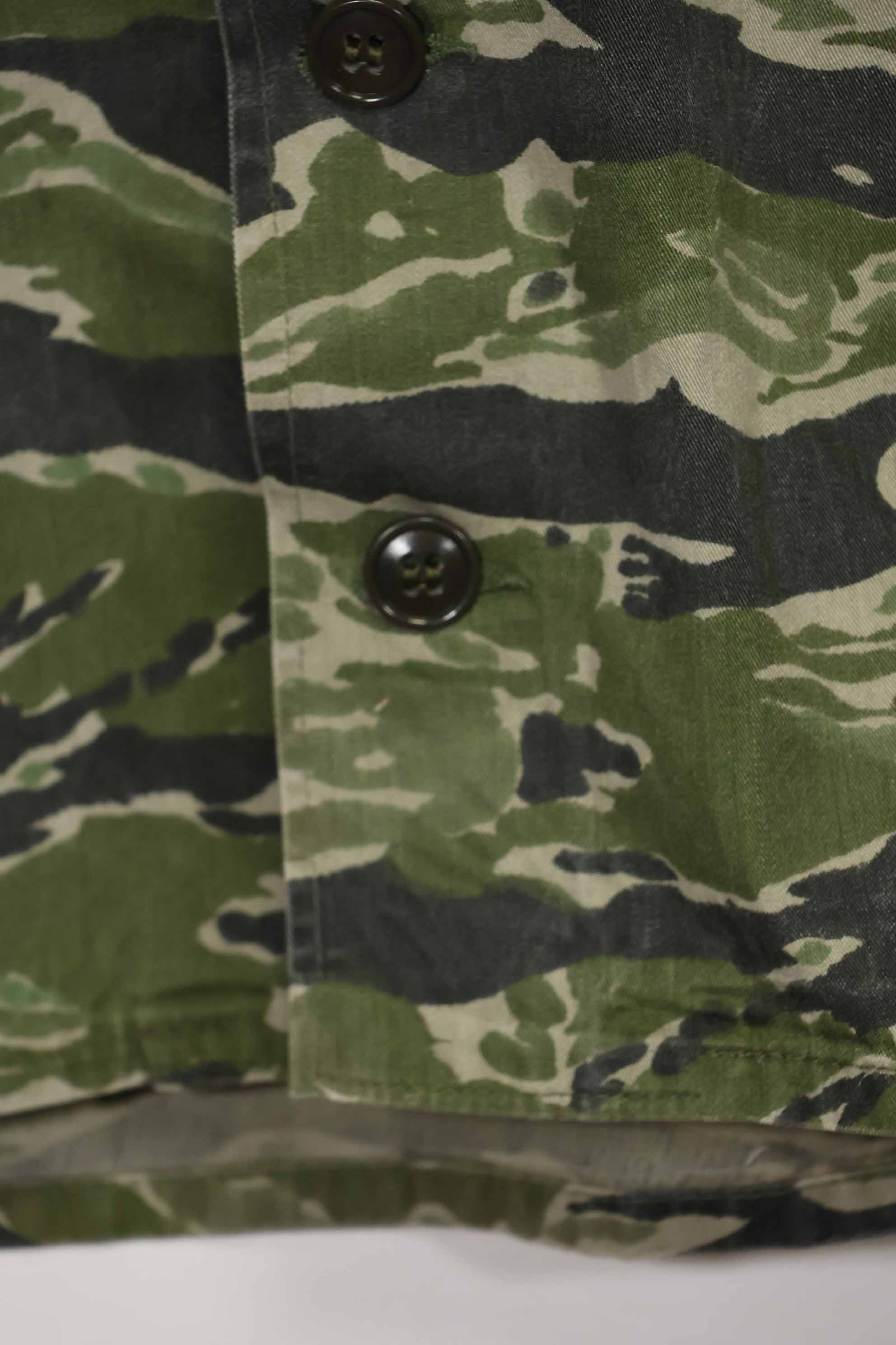 1960年代　タイガーストライプ　シャツ　CIDGパターン　特殊部隊パッチ　中古品