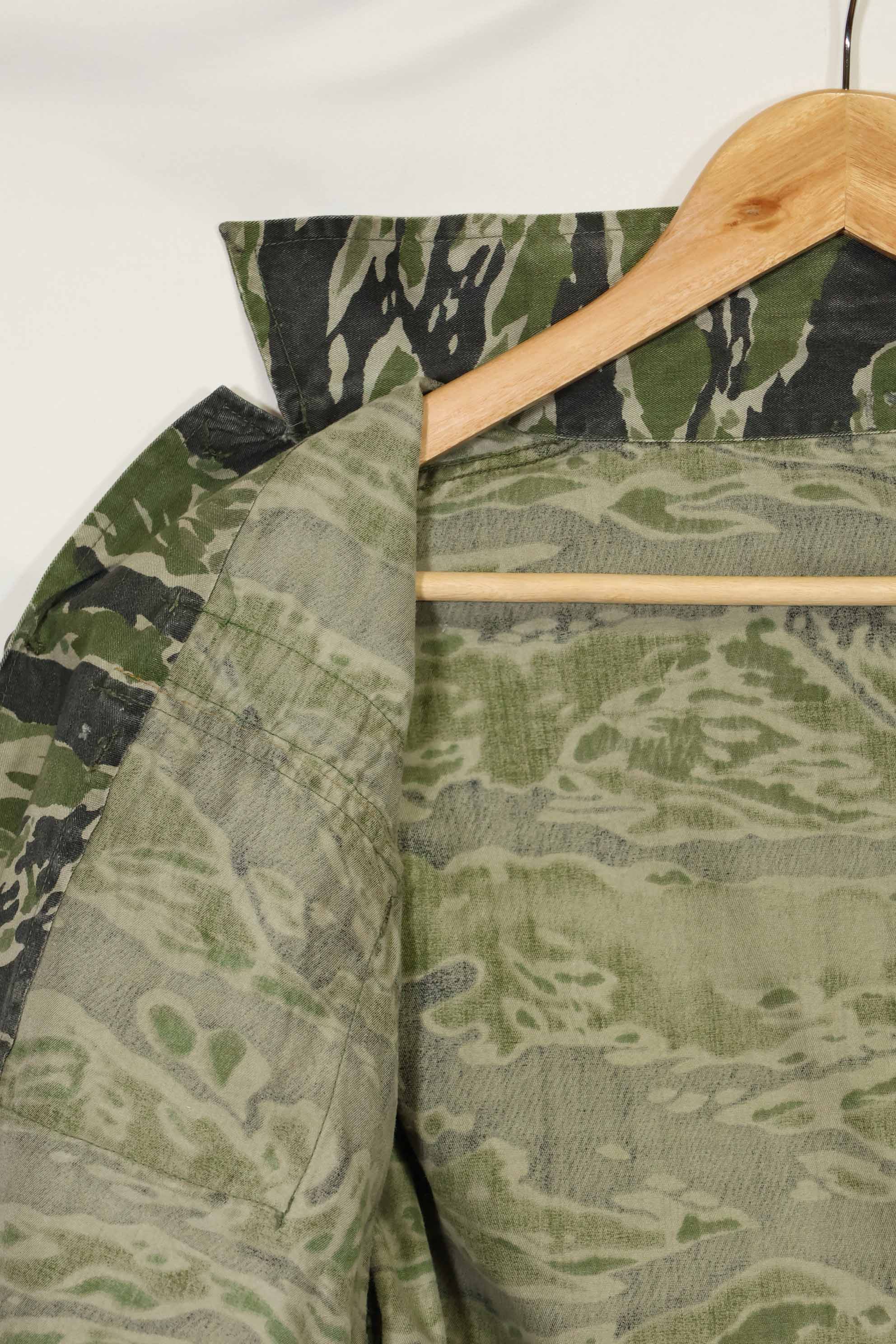 1960年代　タイガーストライプ　シャツ　CIDGパターン　特殊部隊パッチ　中古品