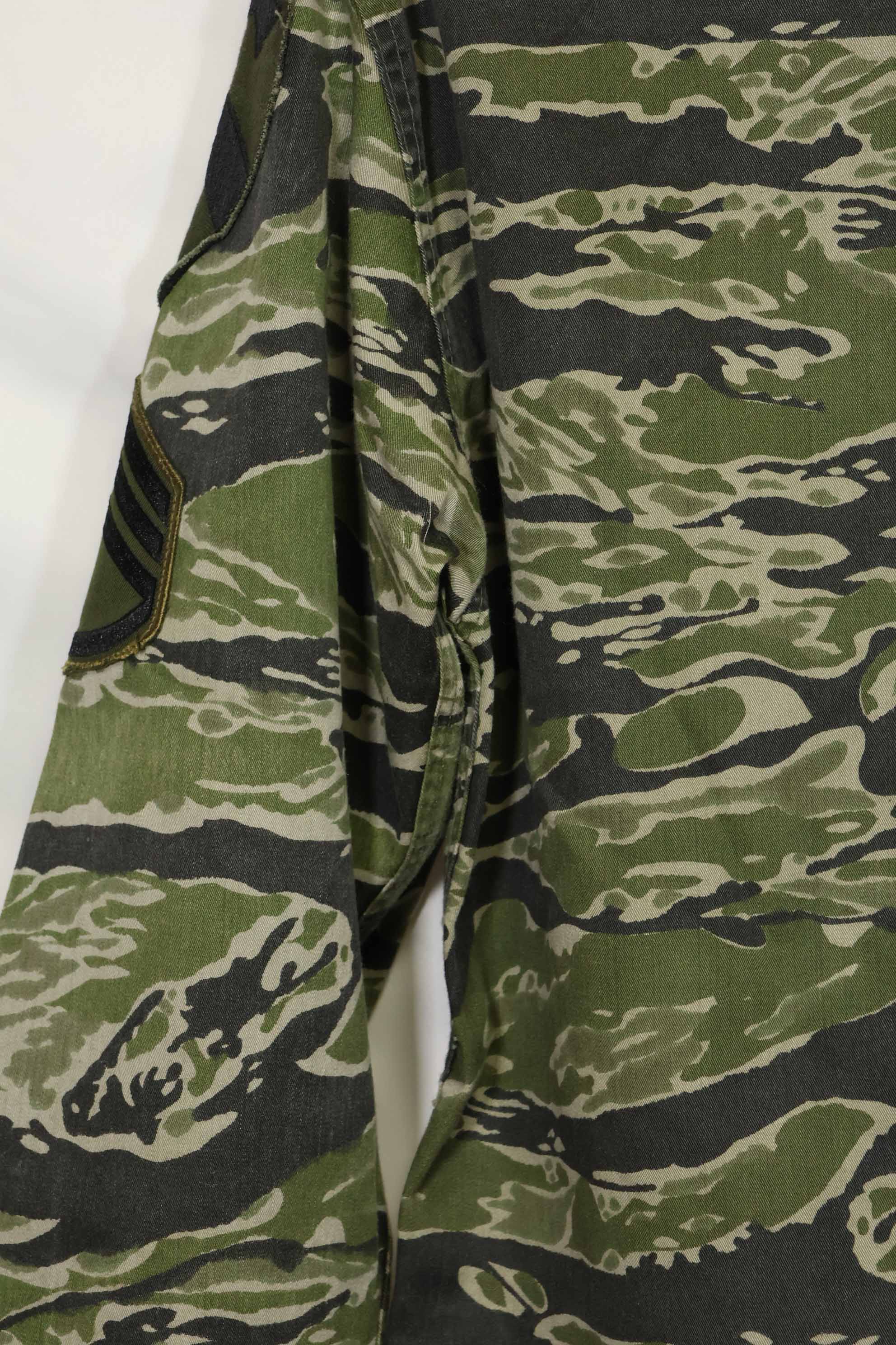 1960年代　タイガーストライプ　シャツ　CIDGパターン　特殊部隊パッチ　中古品