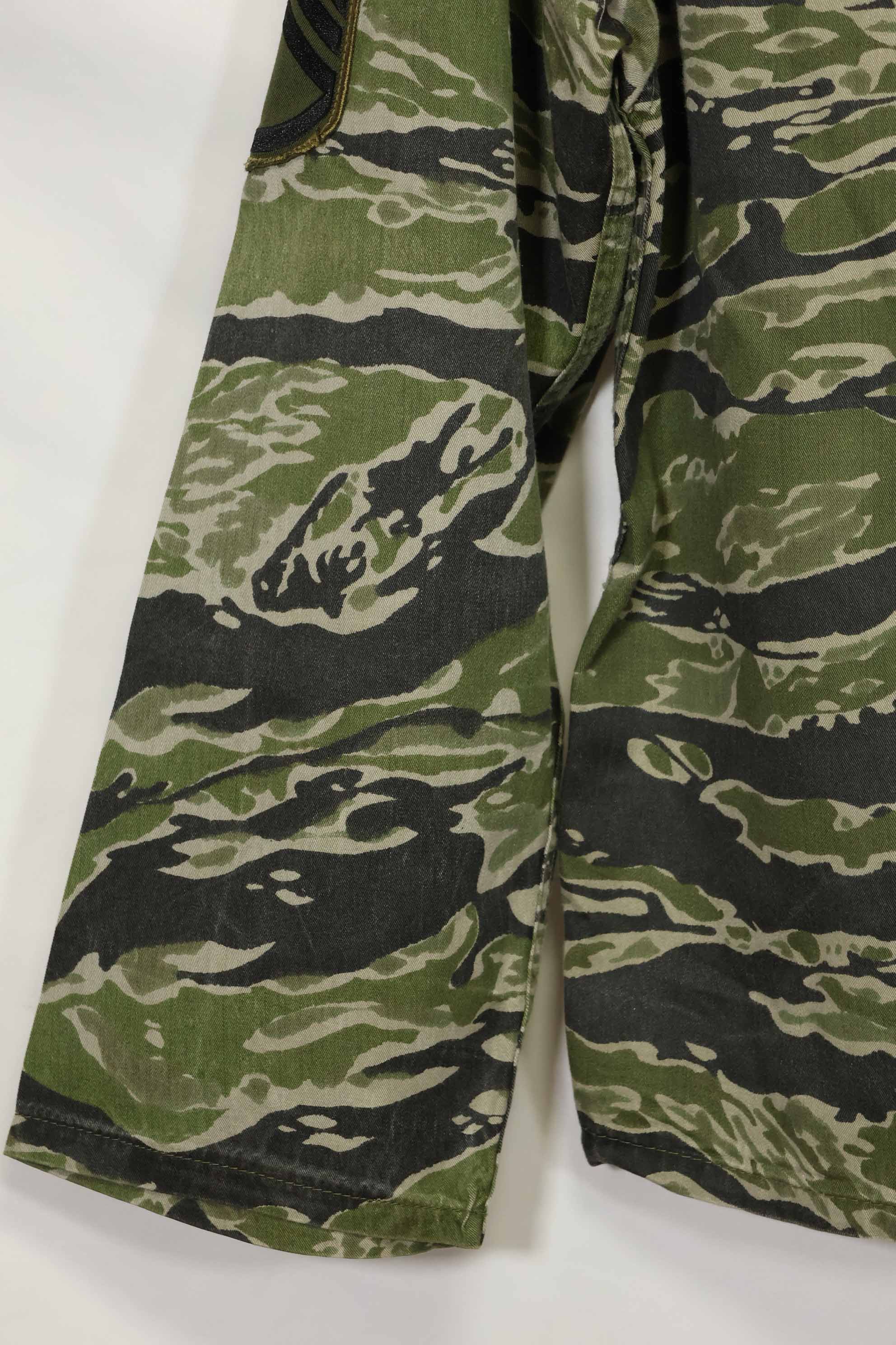 1960年代　タイガーストライプ　シャツ　CIDGパターン　特殊部隊パッチ　中古品