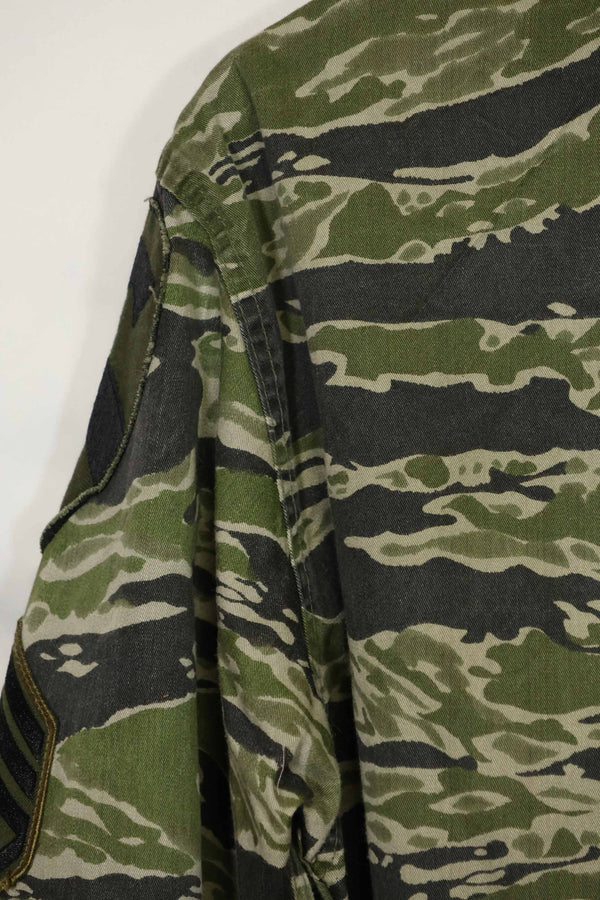 1960年代　タイガーストライプ　シャツ　CIDGパターン　特殊部隊パッチ　中古品