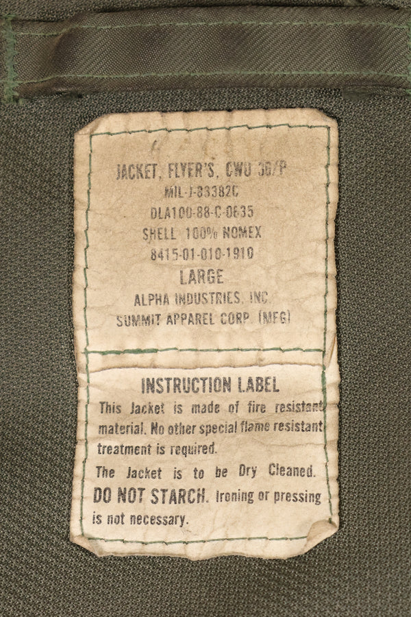 1988年美国空军CWU-36P飞行夹克，浅色，二手，合同编号：L