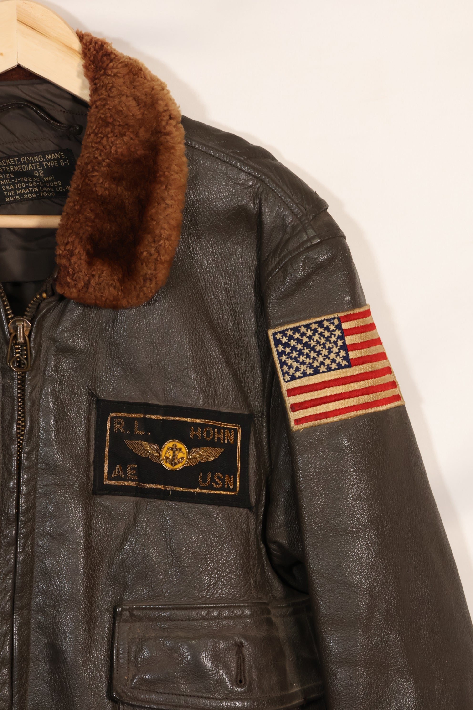 1968年契約　サイズ42 アメリカ海軍　G-1 フライトジャケット　FAIRECONRON ONE　中古品