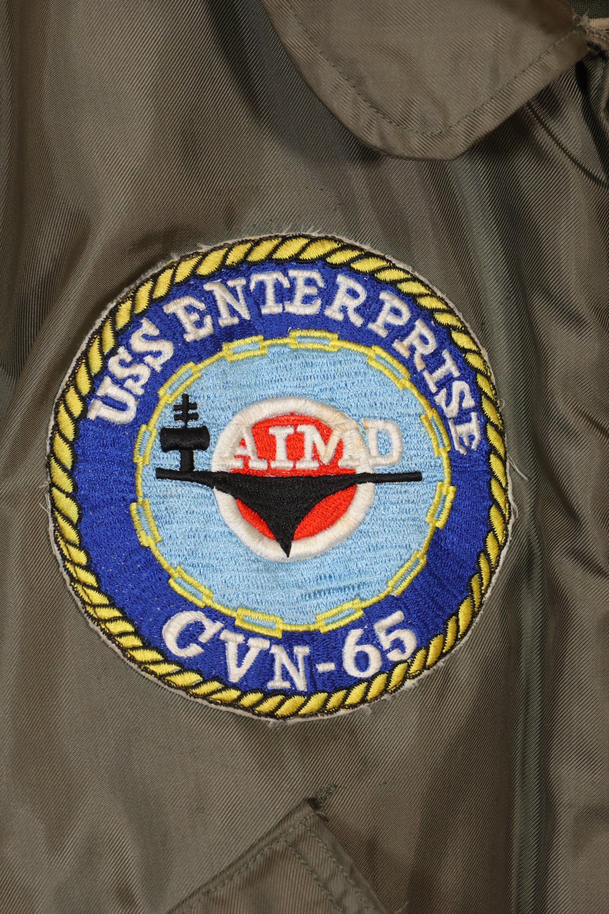 1980年契約　LARGE  USS ENTERPRISE UWC-45P フライトジャケット　個人カスタム品　中古品