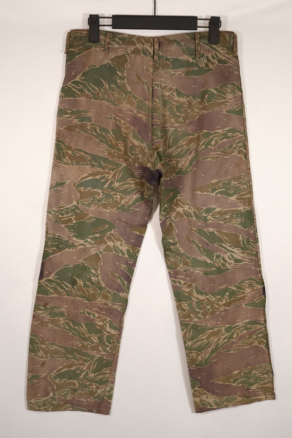 実物　タイガーストライプ　パンツ　シルバータイガーパターン　日焼け　退色　あり　中古品