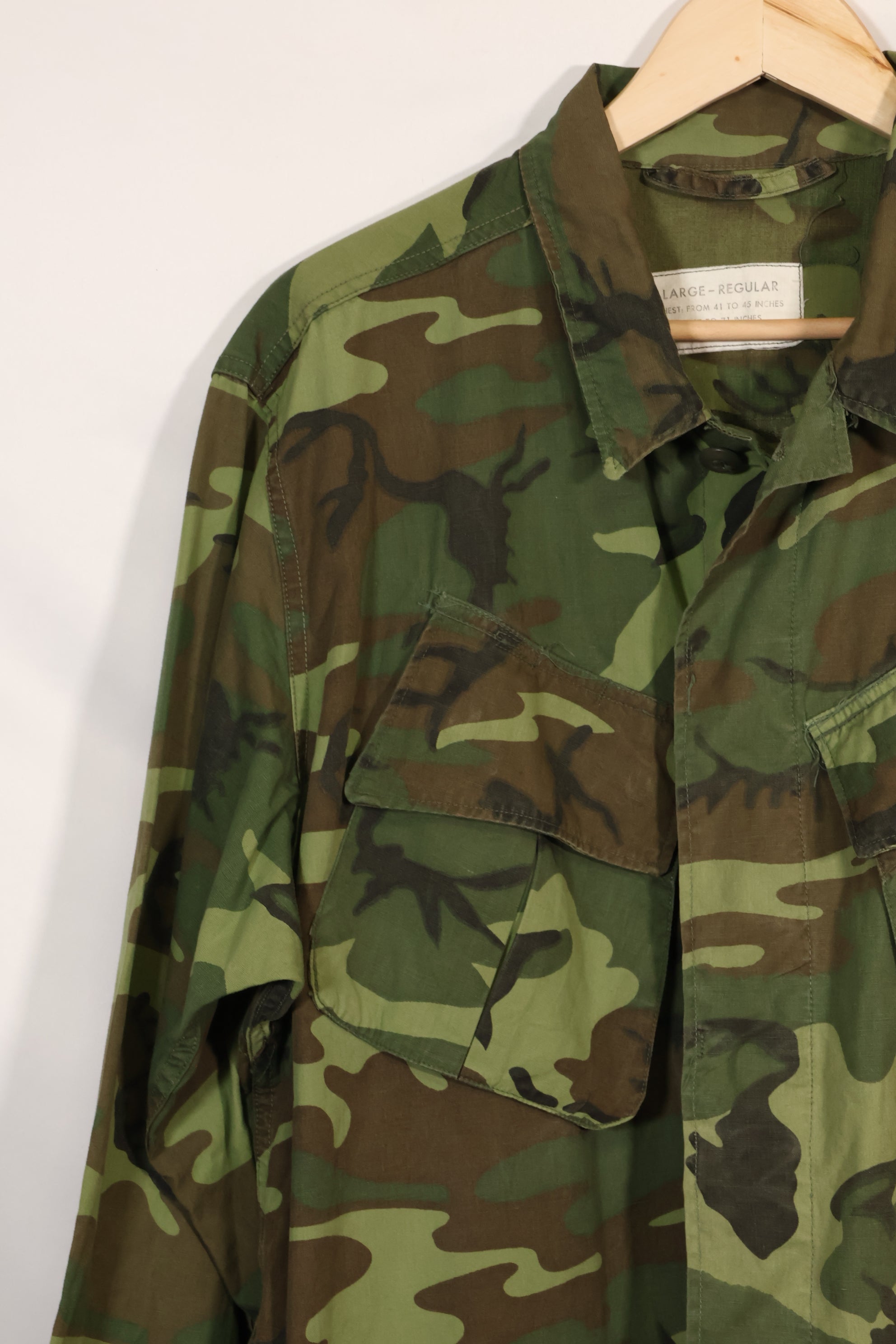 1967年頃　L-R　ノンリップストップ　初期プリント　ERDL　ファティーグジャケット　中古品