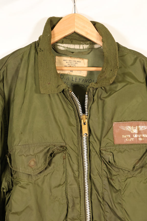 1972年契約　44R　アメリカ海軍　冬季用フライトジャケット　WEPジャケット　中古品