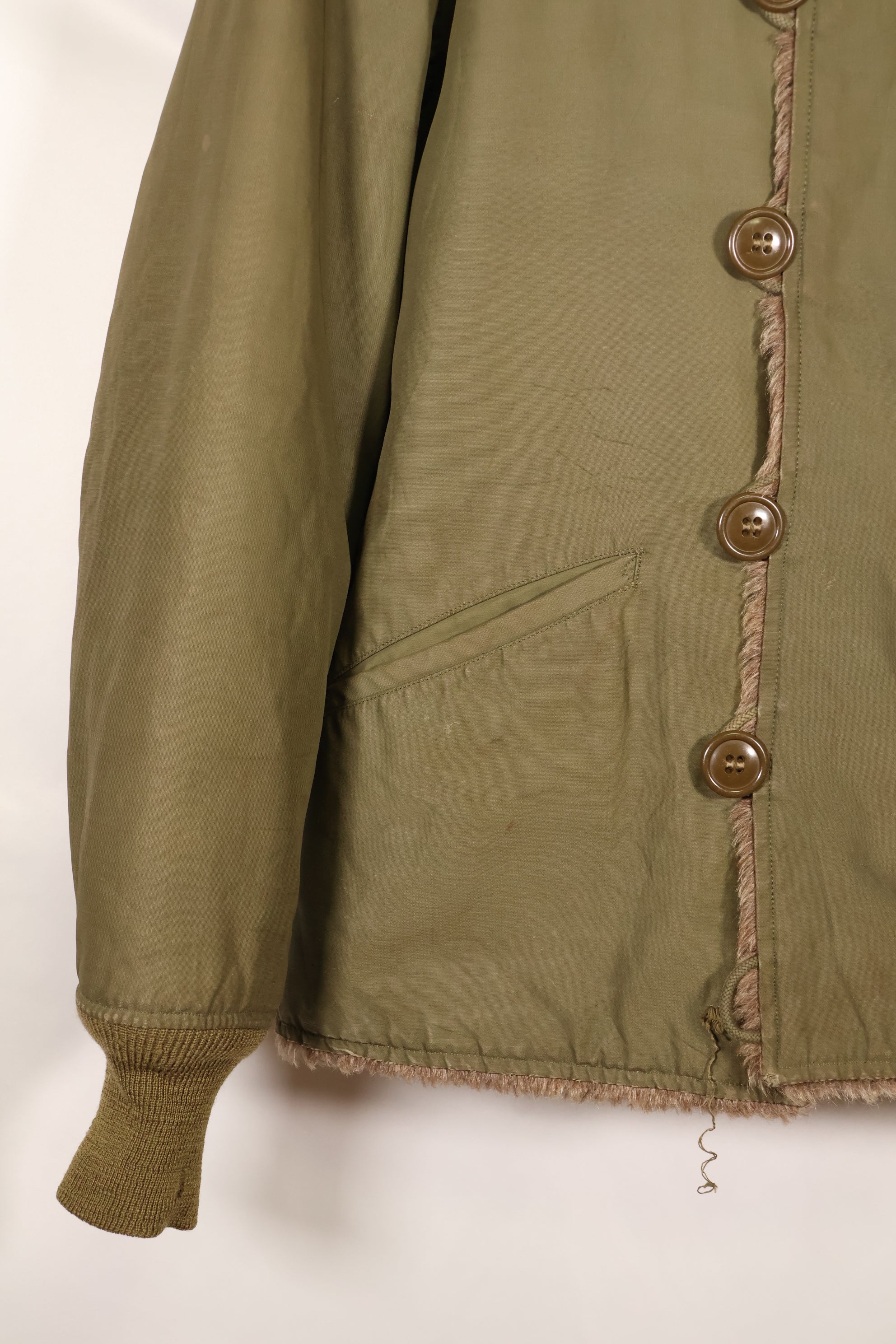 1940 年代二战 M-43 野战夹克，带保暖衬里，使用过。