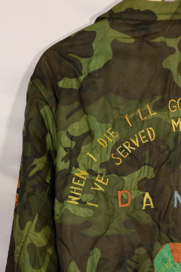 1970-71年　大きめサイズ　ベトナム戦争　迷彩ポンチョ製　ツアージャケット　DA NANG　中古品