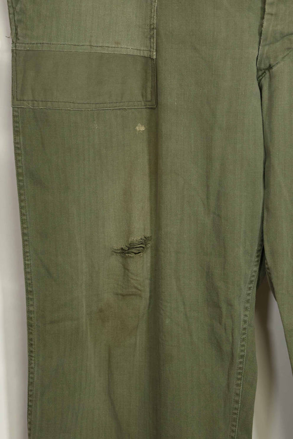 1940年代　アメリカ陸軍　HBT ユーティリティパンツ　大きめサイズ　傷あり　中古品