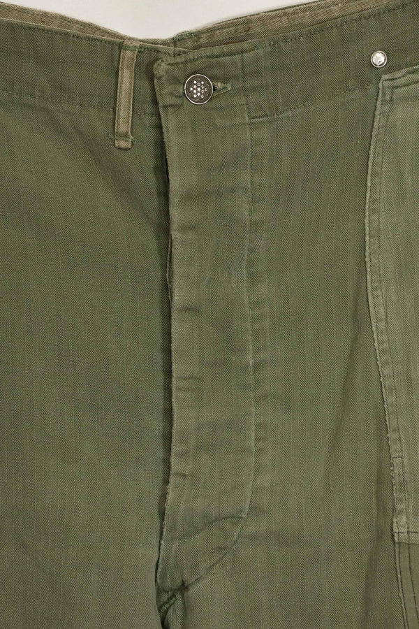 1940年代　アメリカ陸軍　HBT ユーティリティパンツ　大きめサイズ　傷あり　中古品