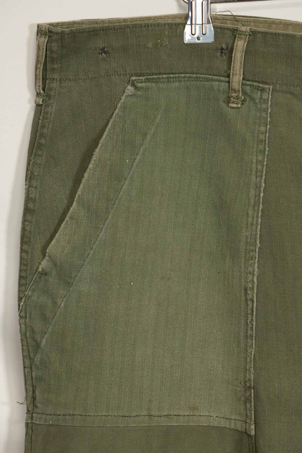 1940年代　アメリカ陸軍　HBT ユーティリティパンツ　大きめサイズ　傷あり　中古品