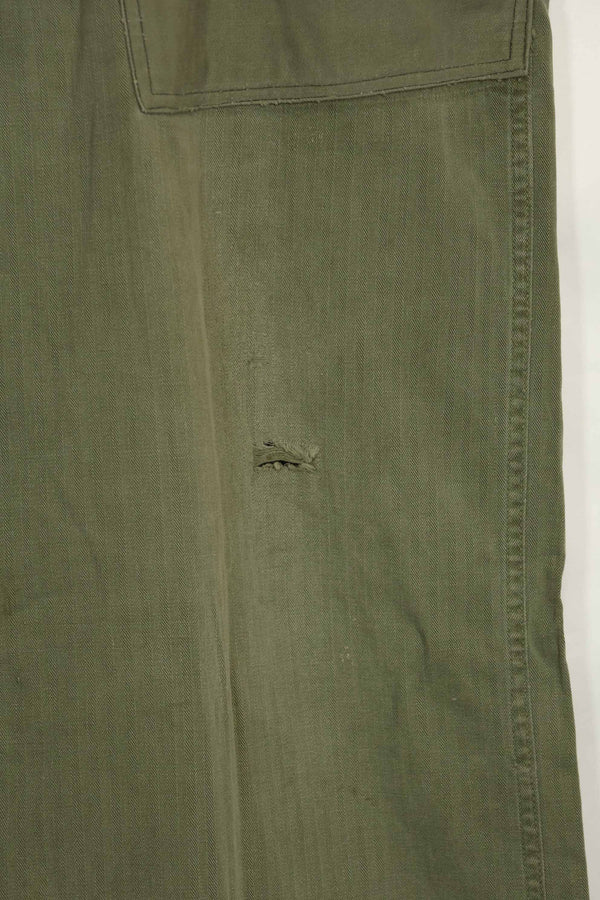 1940年代　アメリカ陸軍　HBT ユーティリティパンツ　大きめサイズ　傷あり　中古品