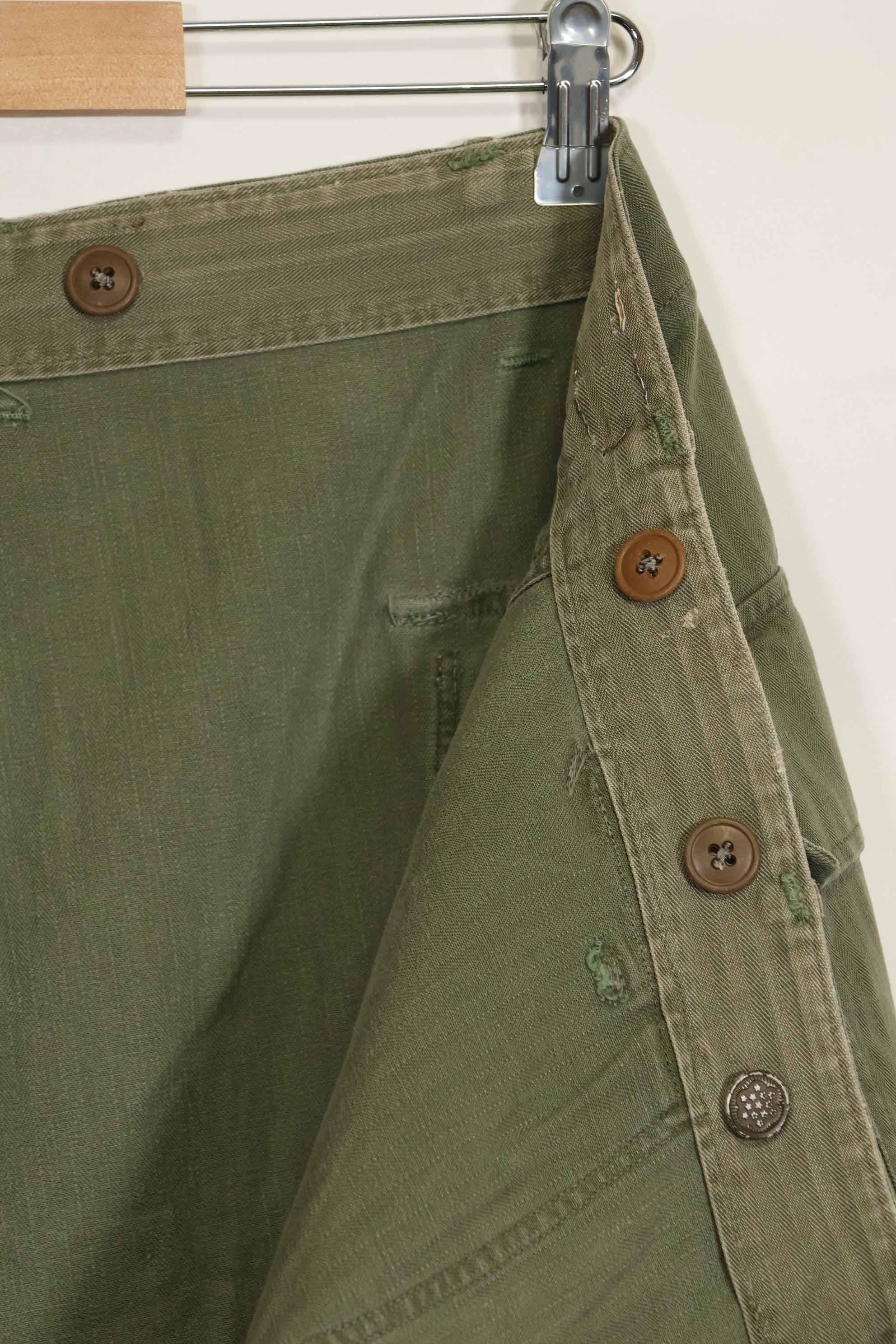 1940年代　アメリカ陸軍　HBT ユーティリティパンツ　大きめサイズ　傷あり　中古品