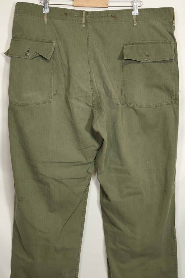 1940年代　アメリカ陸軍　HBT ユーティリティパンツ　大きめサイズ　傷あり　中古品