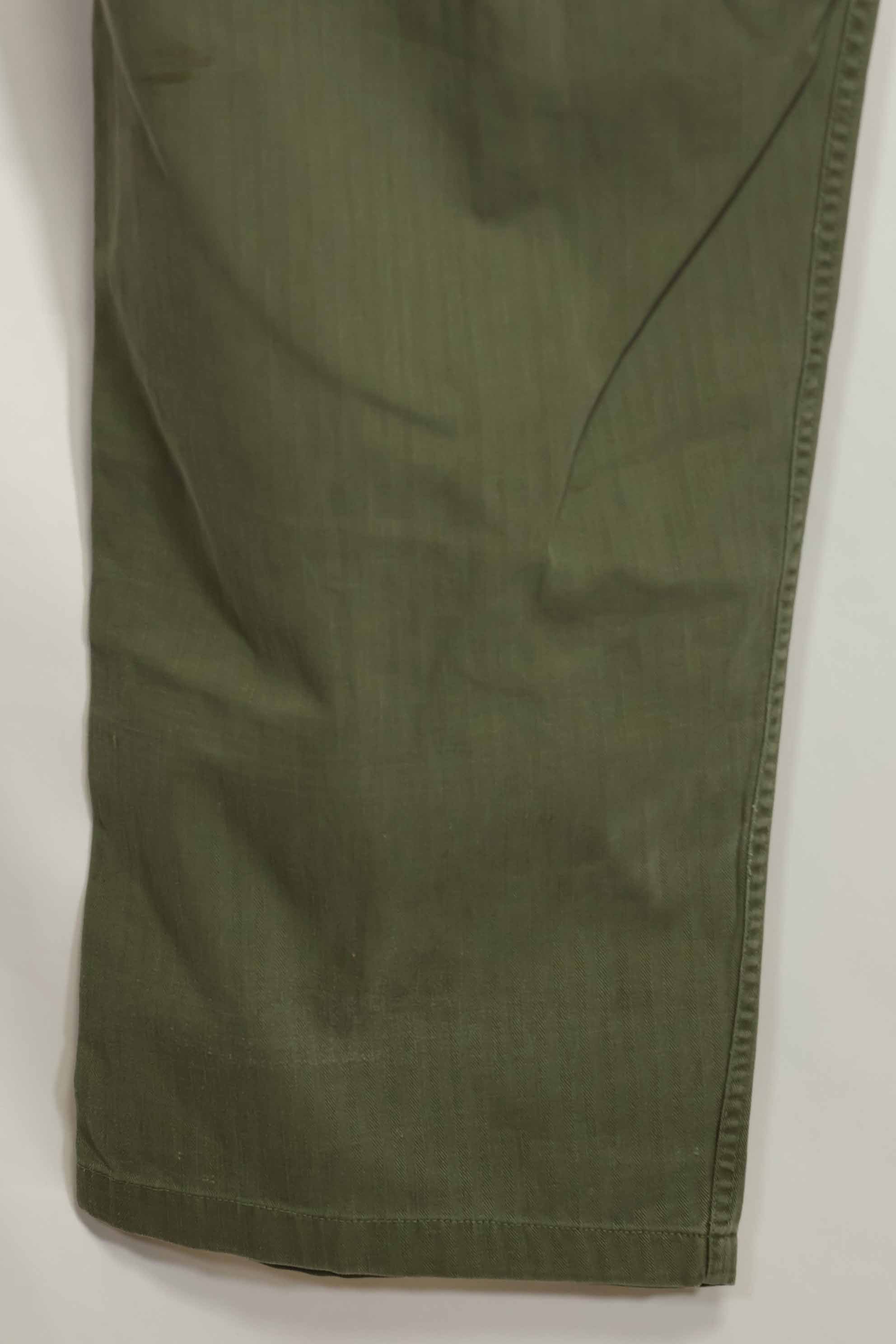 1940年代　アメリカ陸軍　HBT ユーティリティパンツ　大きめサイズ　傷あり　中古品