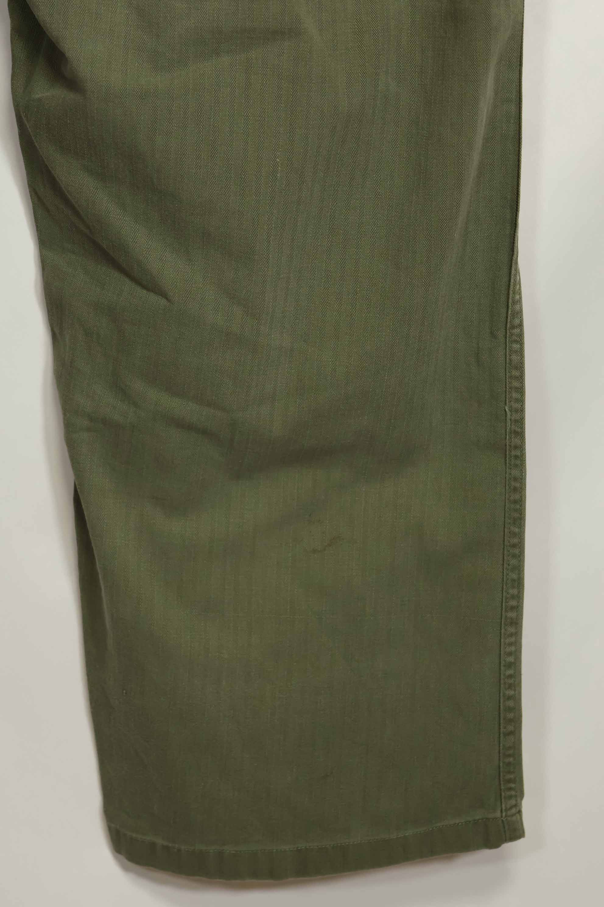 1940年代　アメリカ陸軍　HBT ユーティリティパンツ　大きめサイズ　傷あり　中古品